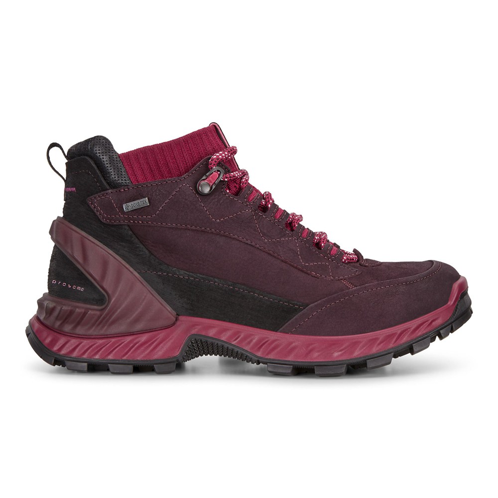 ECCO Womens Hiking Shoes Burgundy - Exohike Mid Gtx - ZYJ-371269